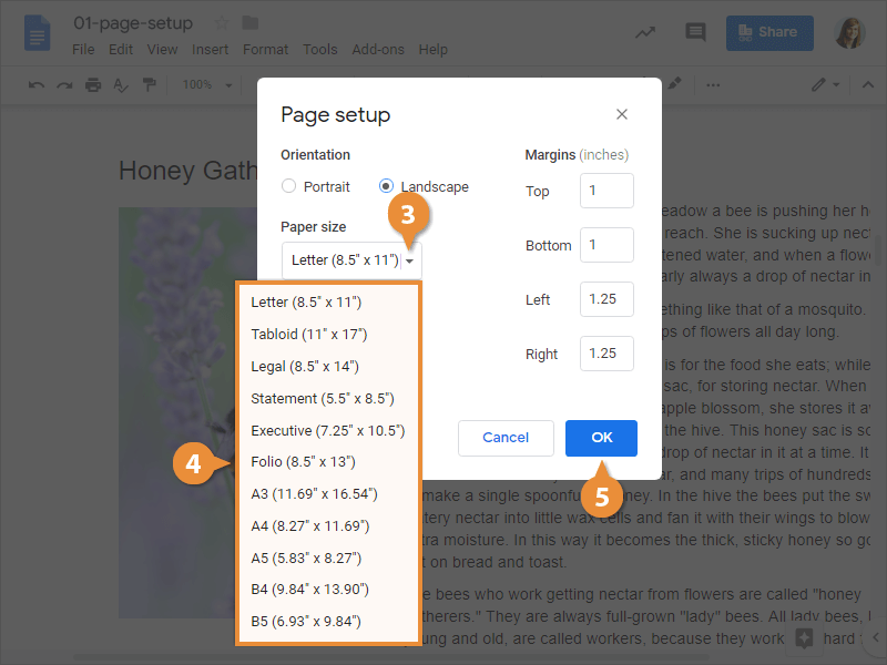 Page Setup