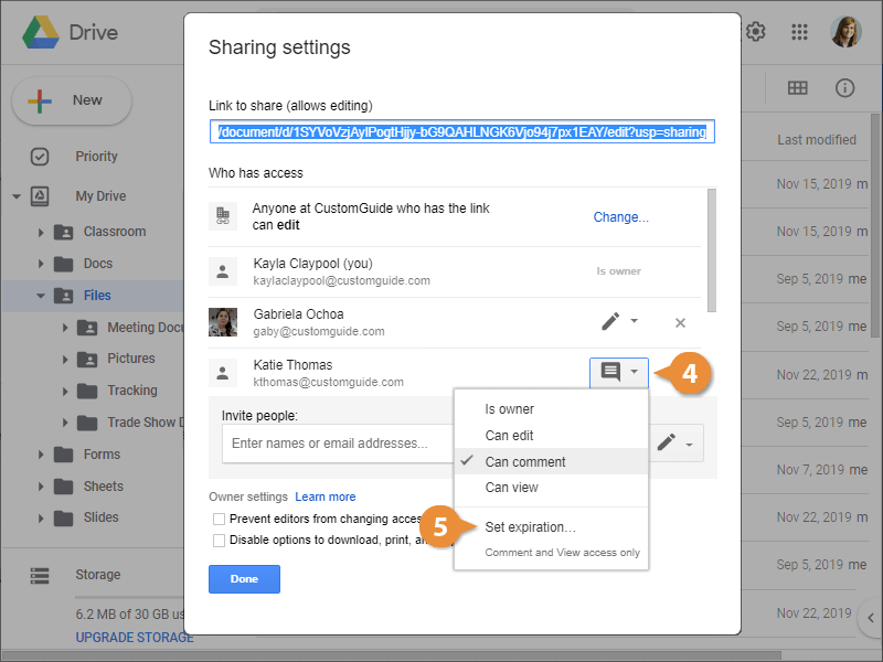 Set Sharing Expiration