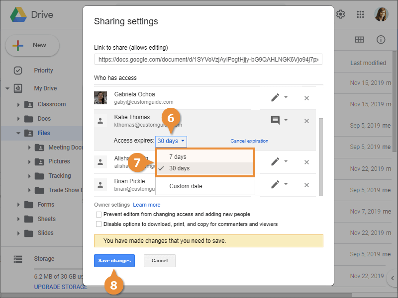 Set Sharing Expiration