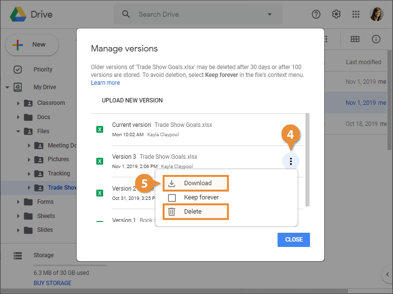 Manage File Versions