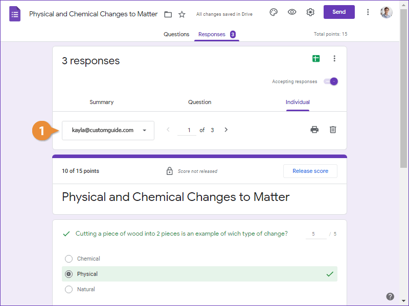 Grade Quiz Questions