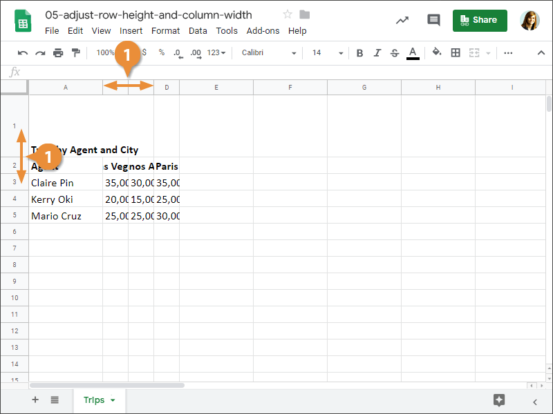 How to Adjust Row Height or Column Widht Manually in Google Sheets.