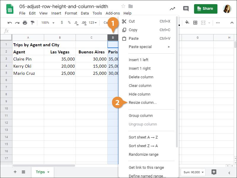 How to Specify a Row Height or Column widht in Google Sheets.