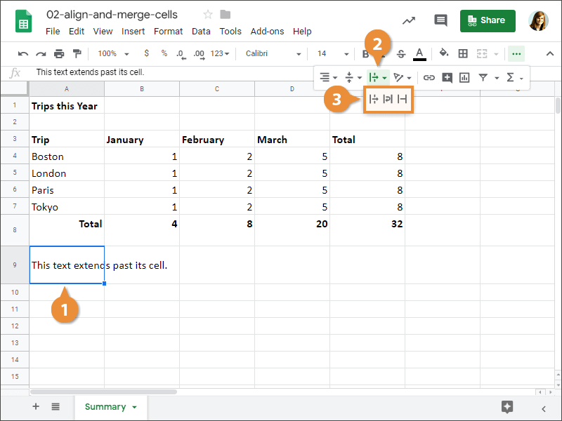 how to center text in word with merged cells