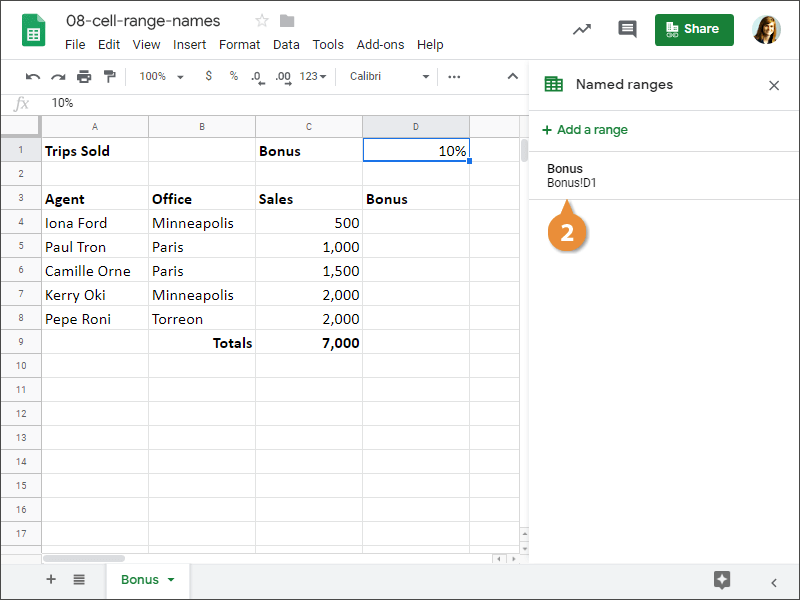 Cell Range Names