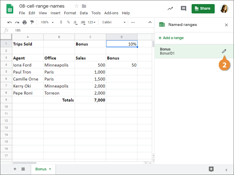 Cell Range Names