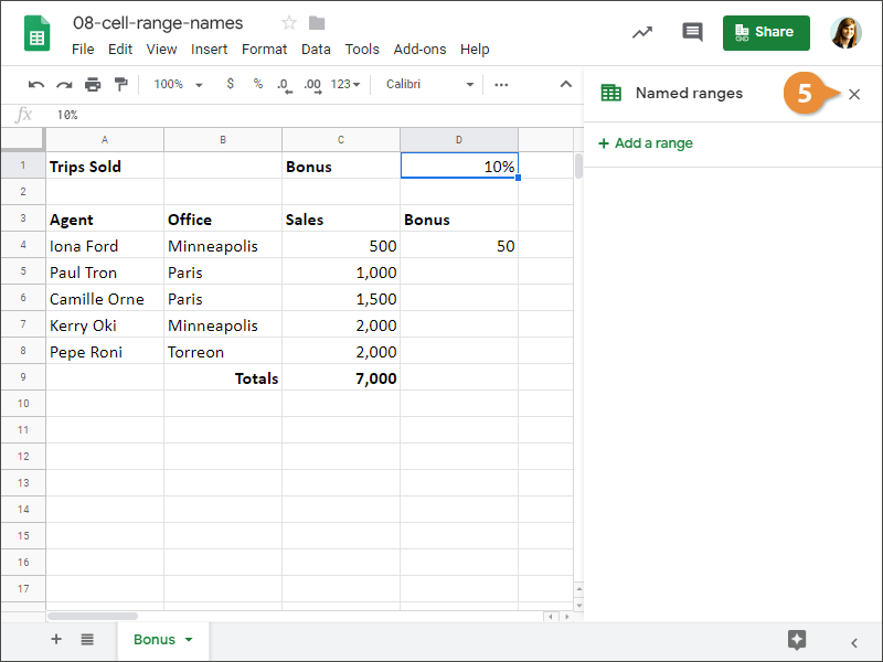 Cell Range Names