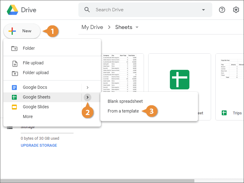 Create a Spreadsheet from a Template