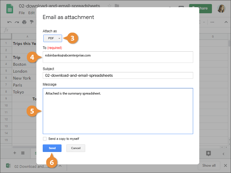 Download and Email Spreadsheets.