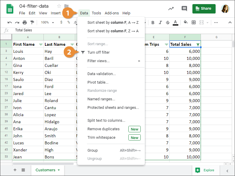 Filter Data