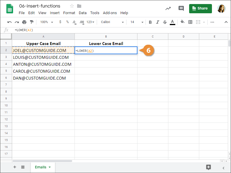 How to Insert a Function in Google Sheets.