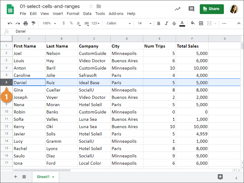 Select Cells and Ranges 