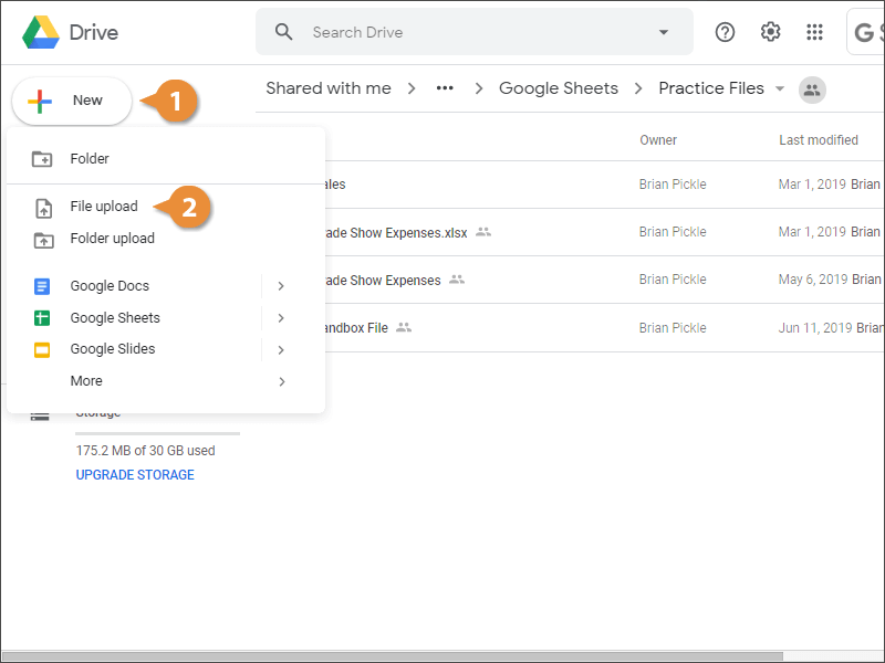 Upload and convert Spreadsheets