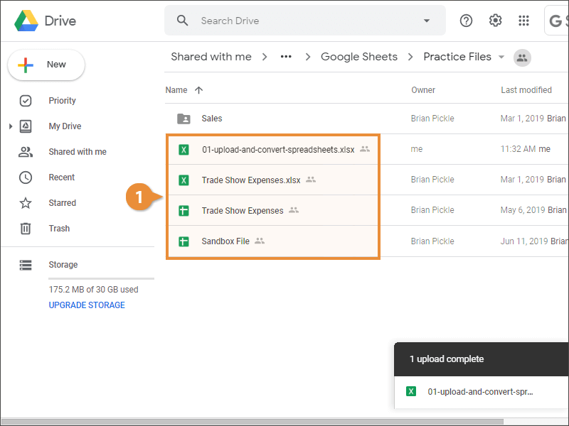 Upload and convert Spreadsheets