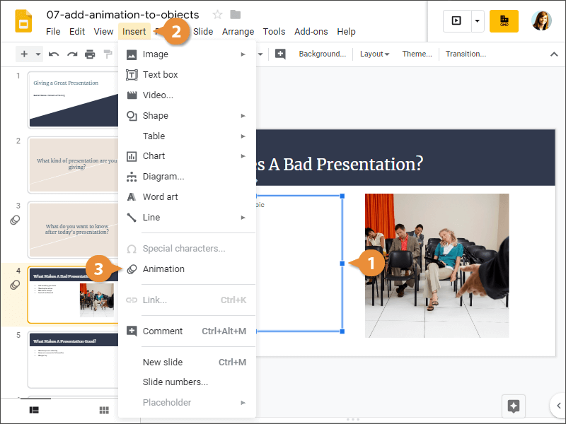 Google Slides Animations CustomGuide Google Slides Animations CustomGuide