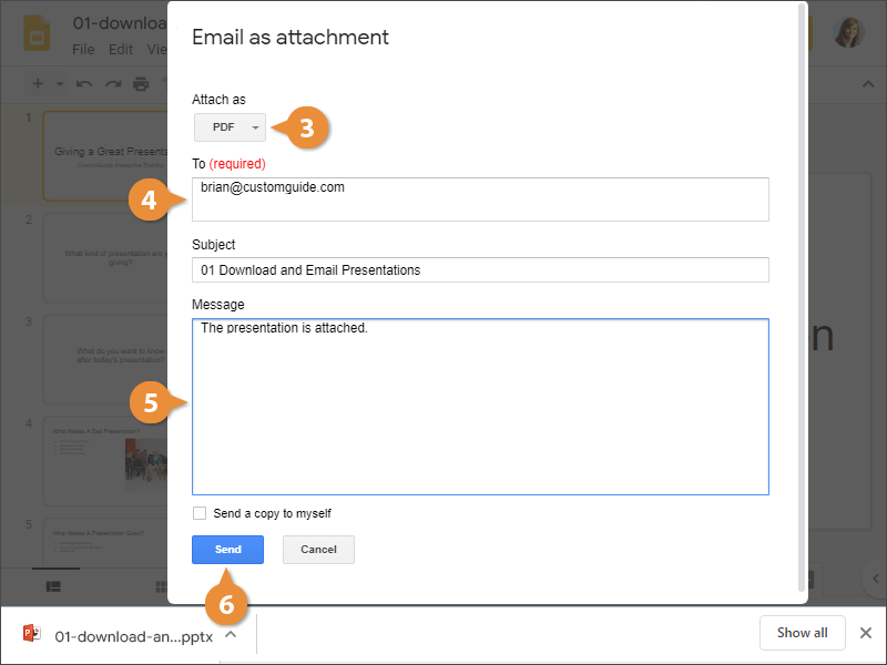 Email a Presentation