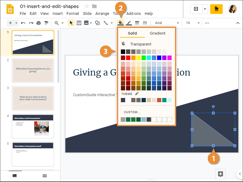 Insert and Edit Shapes | CustomGuide