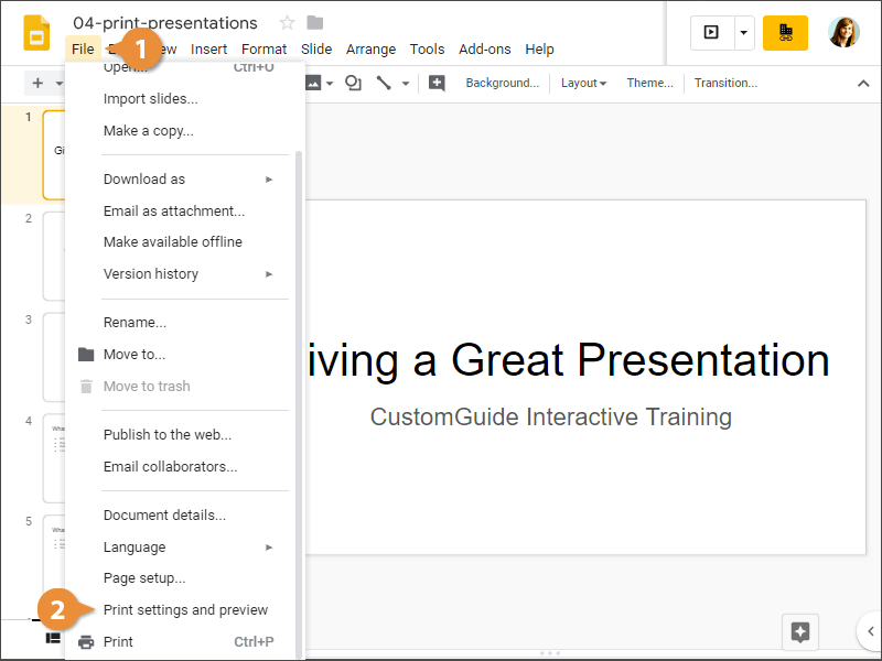 Print a Presentation