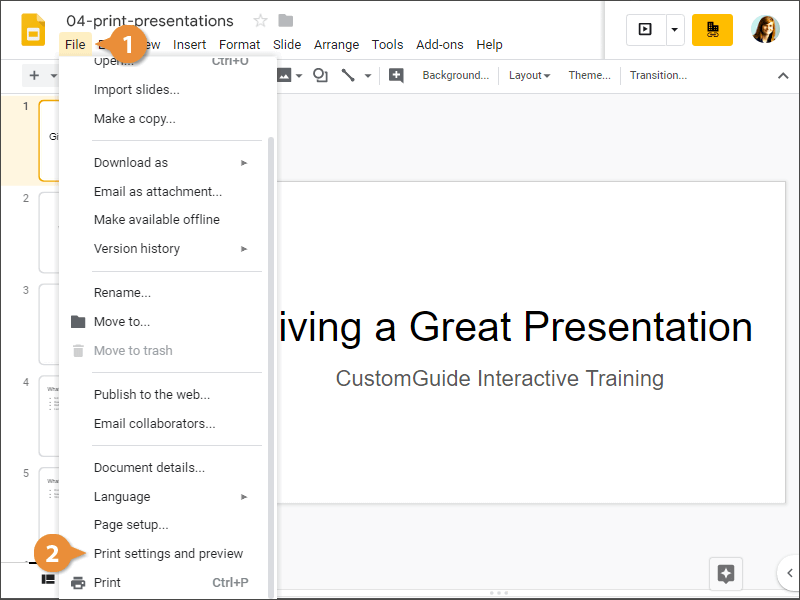 Presentations CustomGuide