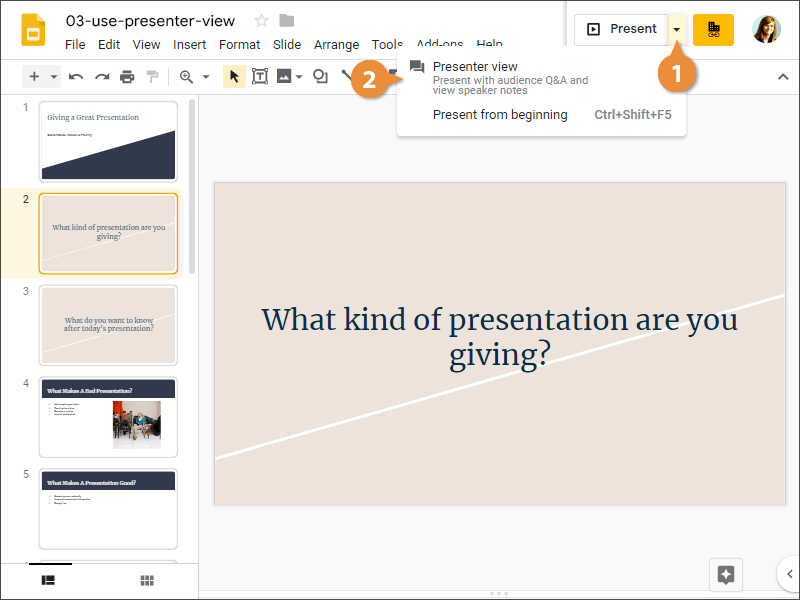 Use Presenter View