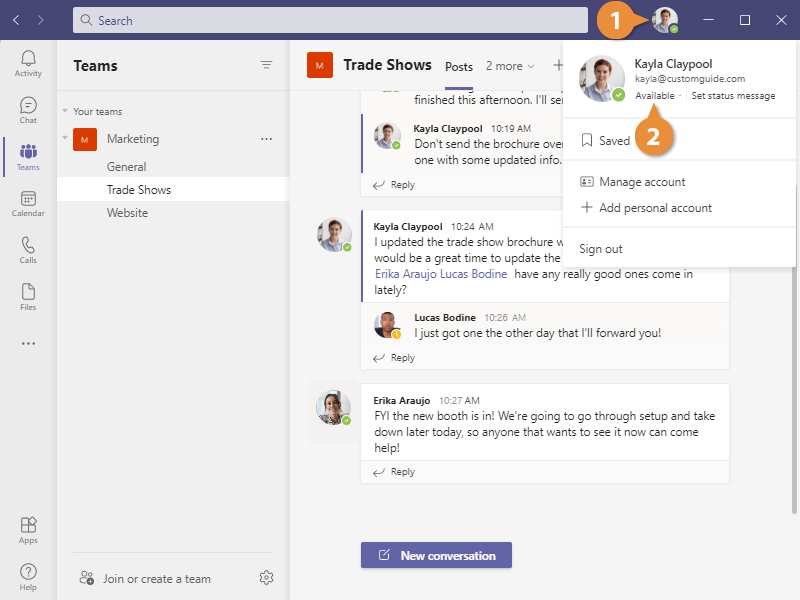 Change your status in Microsoft Teams - Microsoft Support