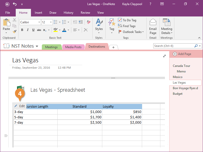 Convert a Table to a Spreadsheet