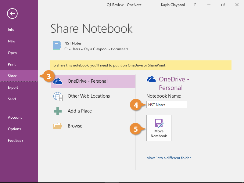 Share an Existing Notebooks