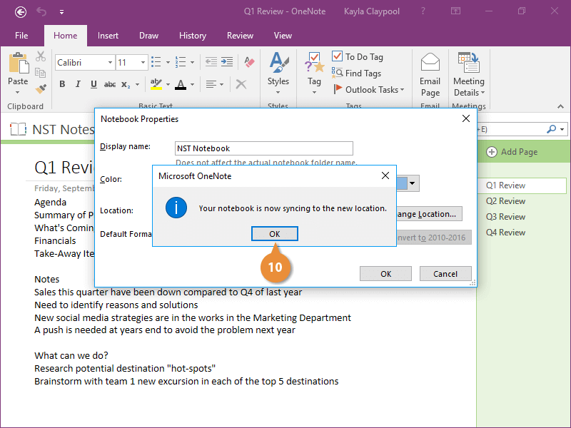 Notebook Properties