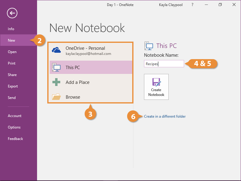 Open and Create a Notebook