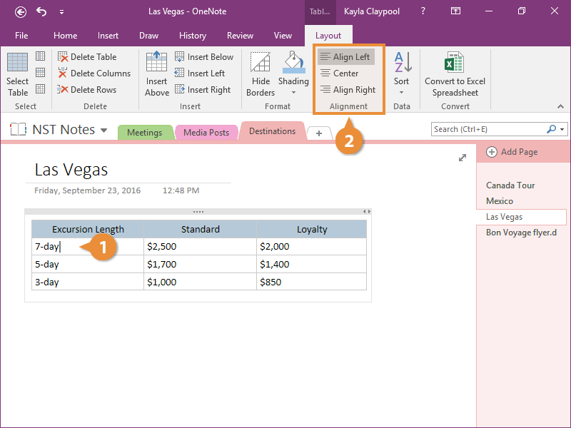 Align Table Content