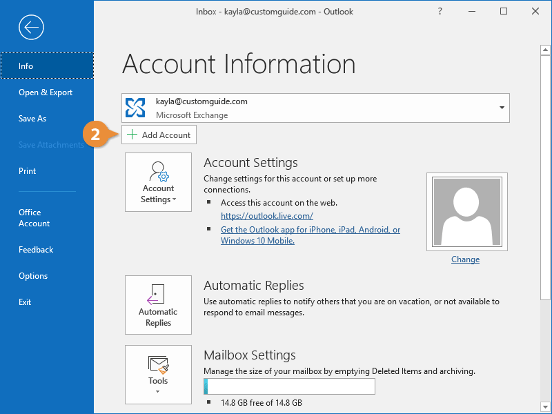 add additional account to outlook