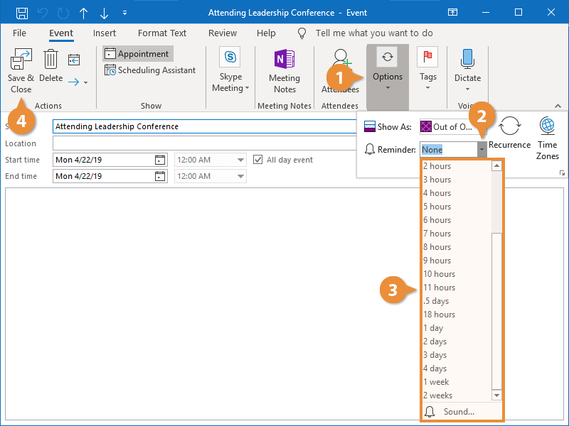 Appointment Options