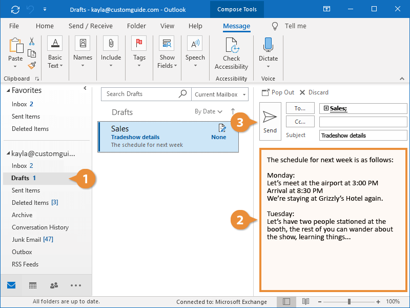 how ot find sent mail in outlook