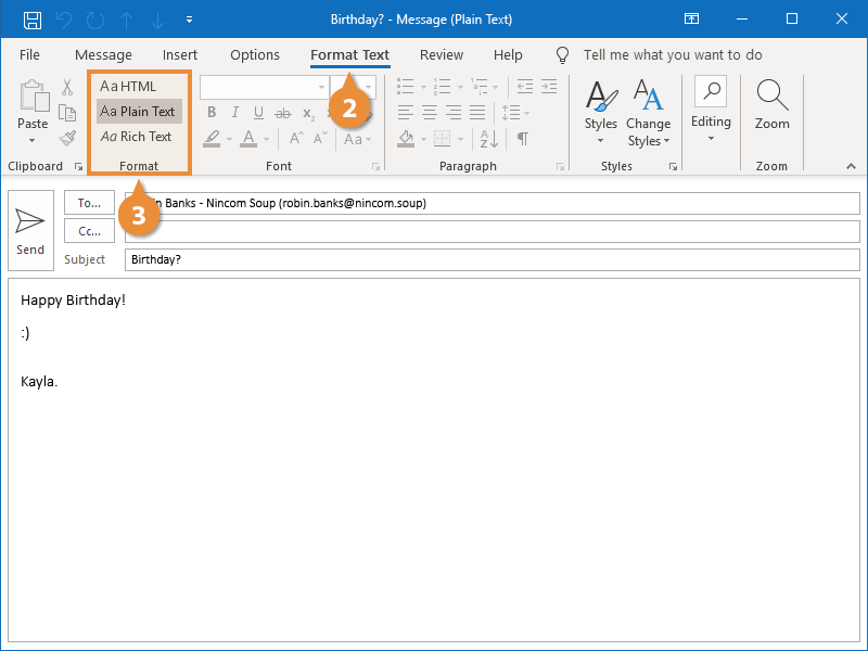 Format Email