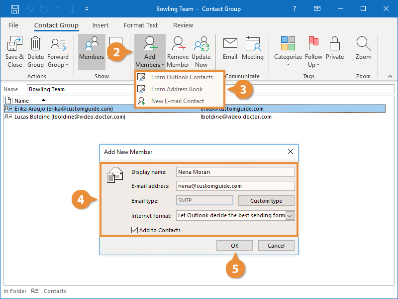 contact group outlook private