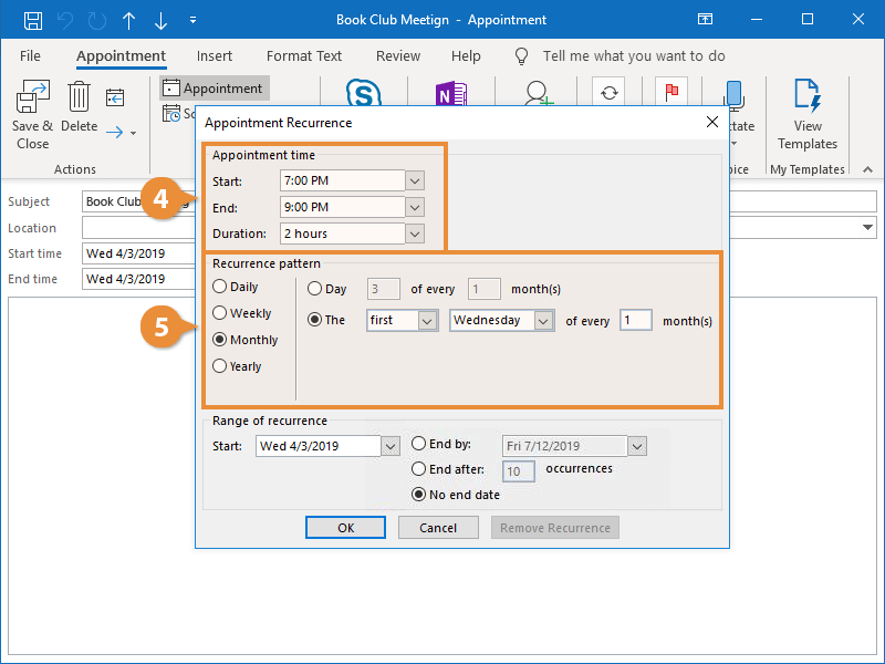 Recurring Appointments CustomGuide