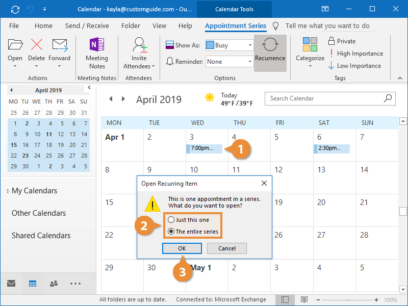 Recurring Appointments CustomGuide