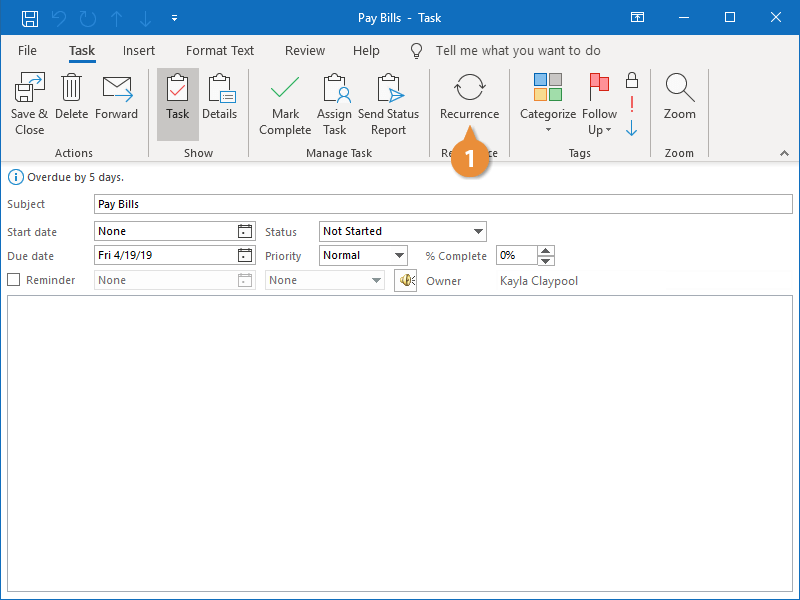 Recurring Tasks CustomGuide