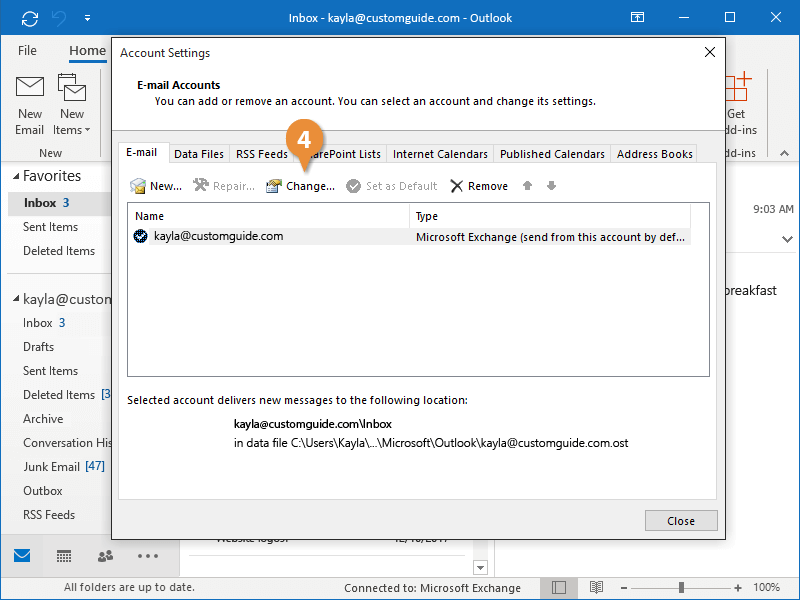 View Old Mail CustomGuide view-old-mail-customguide