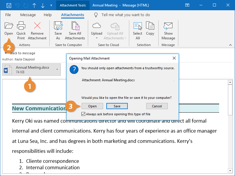 Work with Attachments