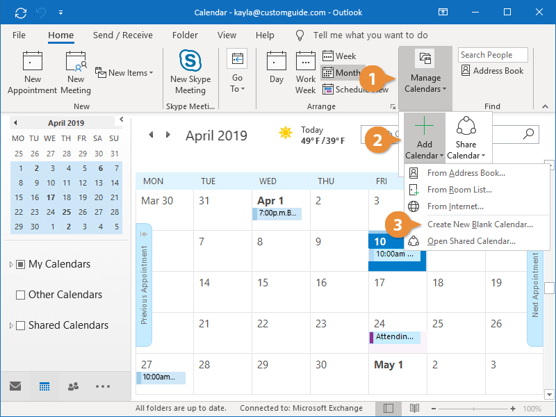 Work with Multiple Calendars