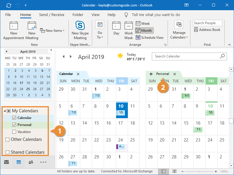 Work with Multiple Calendars