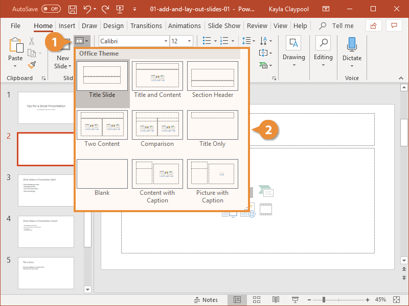 change powerpoint slideshow to presentation