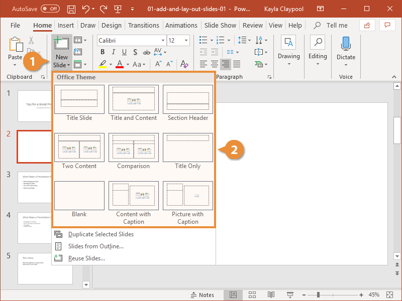 How to Change Slide Layout in PowerPoint | CustomGuide