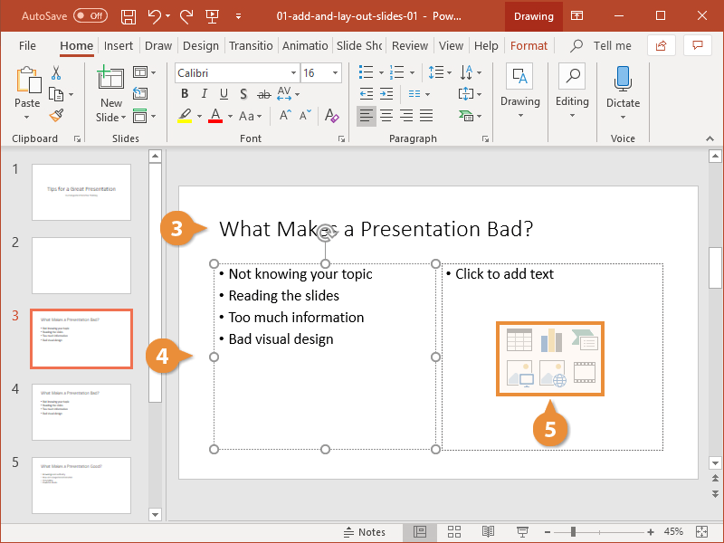 Add and Lay Out Slides