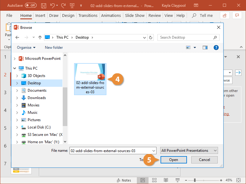 Add Slides from External Sources
