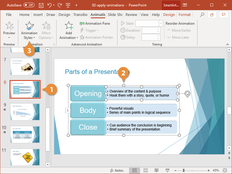 Add PowerPoint Animations | CustomGuide