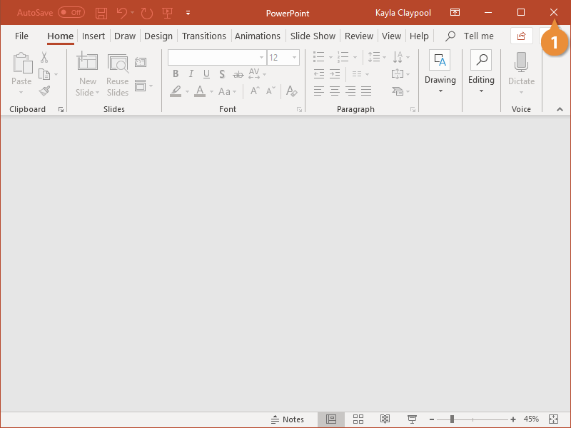 how to close a presentation in powerpoint