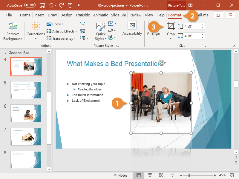 crop image in powerpoint presentation