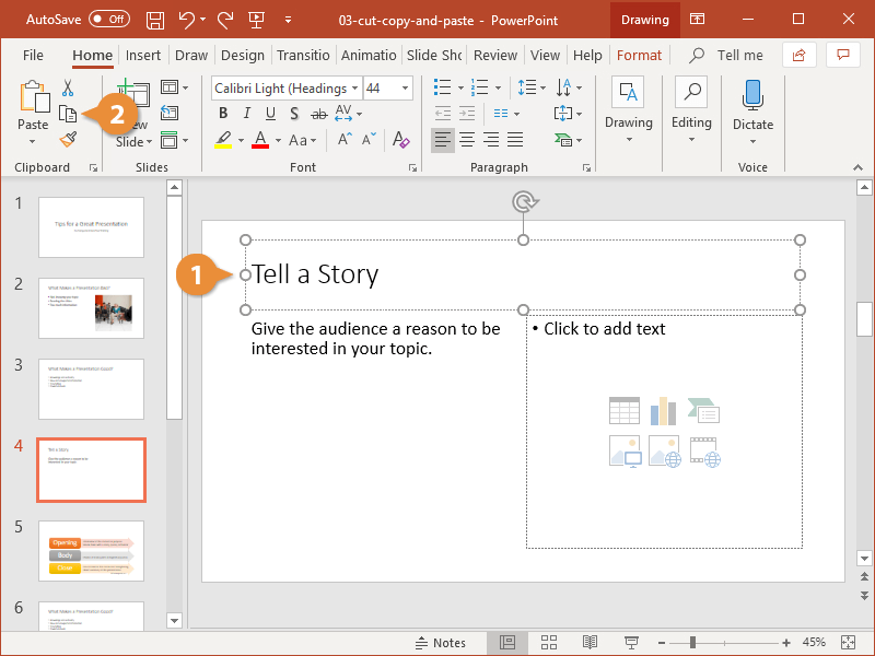 how to copy powerpoint presentation to desktop